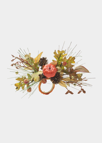 Kim Seybert Napkin Rings: Harvest in Brown & Orange, Set of 4